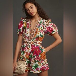 New FARM Rio Flowerful Sketch Romper (L)